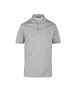 Uomo Louis Vuitton T-Shirt E Polo | Polo Classica A Maniche Corte In Pique Gris Chine