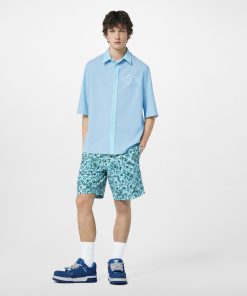 Uomo Louis Vuitton Costumi | Shorts Da Mare In Nylon Stampato