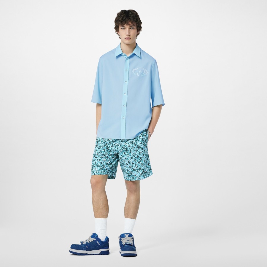 Uomo Louis Vuitton Costumi | Shorts Da Mare In Nylon Stampato