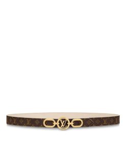 Donna Louis Vuitton Cinture | Cintura Lv Circle Prime 20 Mm Reversibile Crema