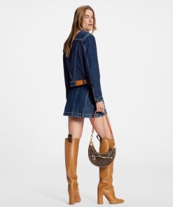 Donna Louis Vuitton Denim | Minigonna In Denim Con Dettagli In Pelle