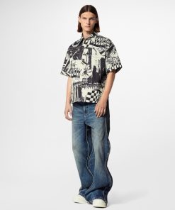 Uomo Louis Vuitton Camicie | Camicia In Jeans A Maniche Corte