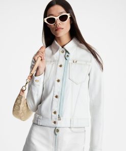 Donna Louis Vuitton Denim | Giacca In Denim Sbiancato Con Zip