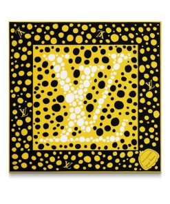 Donna Louis Vuitton Foulard In Seta E Bandeaux | Lv X Yk Foulard Infinity Dots 45 Nero/Giallo