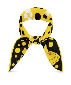 Donna Louis Vuitton Foulard In Seta E Bandeaux | Lv X Yk Foulard Infinity Dots 45 Nero/Giallo