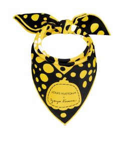 Donna Louis Vuitton Foulard In Seta E Bandeaux | Lv X Yk Foulard Infinity Dots 45 Nero/Giallo