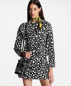 Donna Louis Vuitton Foulard In Seta E Bandeaux | Lv X Yk Foulard Infinity Dots 45 Nero/Giallo