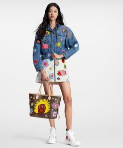 Donna Louis Vuitton Cappotti E Giacche | Lv X Yk Giacca In Denim Con Applicazioni Faces