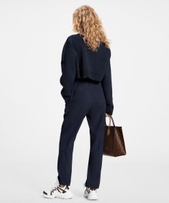 Donna Louis Vuitton Pantaloni | Pantaloni In Twill Di Lana Con Vita A Sacchetto Trompe-L'Oeil