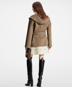 Donna Louis Vuitton Cappotti E Giacche | Cappotto A Vestaglia Doppiopetto Con Motivo Monogram 3D Spago Scuro