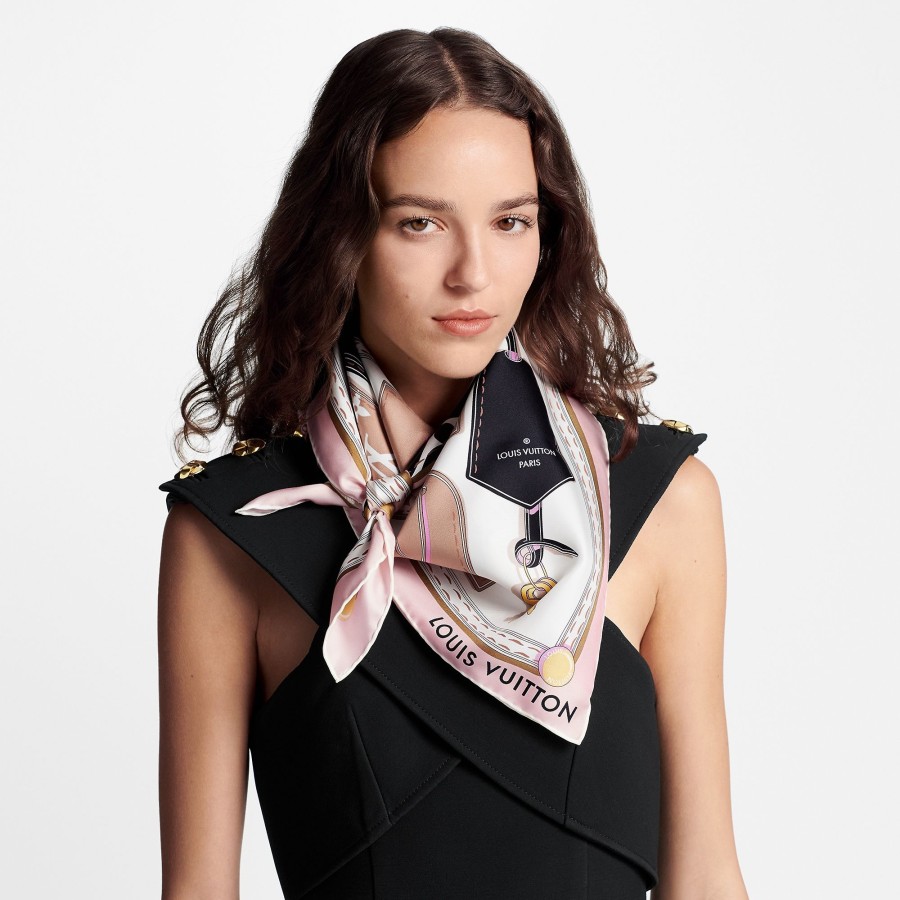 Donna Louis Vuitton Foulard In Seta E Bandeaux | Foulard Tag Me 90 Nero