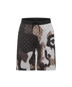 Uomo Louis Vuitton Pantaloni | Shorts In Jersery Di Cotone Con Motivo Monogram In Jacquard