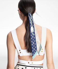 Donna Louis Vuitton Foulard In Seta E Bandeaux | Bandeau Ultimate Monogram Blu Marine