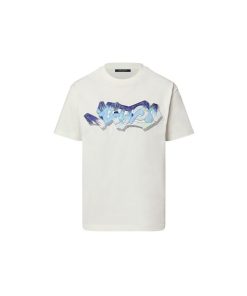 Uomo Louis Vuitton T-Shirt E Polo | T-Shirt Con Firma Louis Vuitton Effetto Graffiti 3D