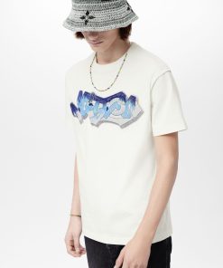 Uomo Louis Vuitton T-Shirt E Polo | T-Shirt Con Firma Louis Vuitton Effetto Graffiti 3D