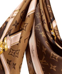 Donna Louis Vuitton Foulard In Seta E Bandeaux | Foulard Monogram Confidential 90 Marrone