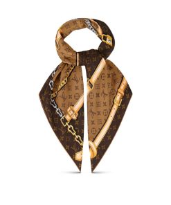 Donna Louis Vuitton Foulard In Seta E Bandeaux | Foulard Monogram Confidential 90 Marrone