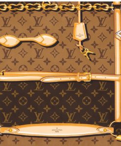 Donna Louis Vuitton Foulard In Seta E Bandeaux | Foulard Monogram Confidential 90 Marrone