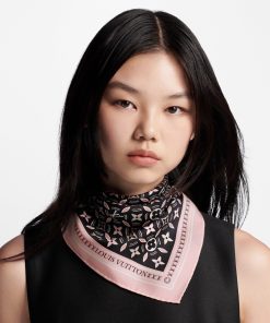 Donna Louis Vuitton Foulard In Seta E Bandeaux | Foulard Monogram Petal 45 Nero