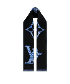 Uomo Louis Vuitton Sciarpe | Sciarpa Mng Two-Sided Blu