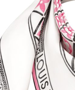 Donna Louis Vuitton Foulard In Seta E Bandeaux | Foulard Monogram Flower Tile 90 Rose Clair