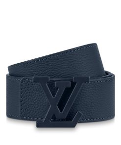 Uomo Louis Vuitton Cinture | Cintura Lv Aerogram 35 Mm Reversibile Blu Marine