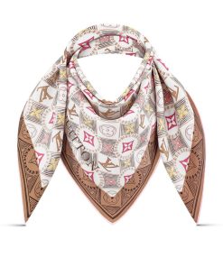 Donna Louis Vuitton Foulard In Seta E Bandeaux | Foulard Monogram Tiles 70