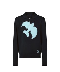 Uomo Louis Vuitton Maglieria E Felpe | Polo In Maglia A Maniche Lunghe Con Motivo Grafico