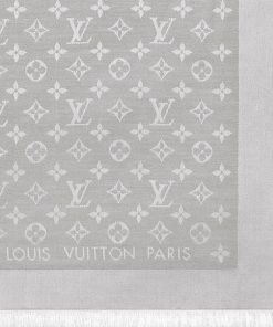 Donna Louis Vuitton Scialli E Stole | Scialle Monogram Denim Grigio Perla