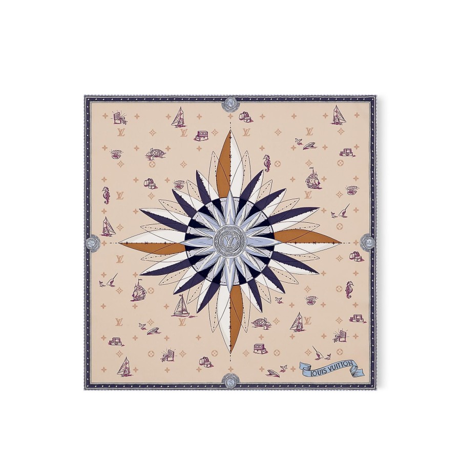 Donna Louis Vuitton Foulard In Seta E Bandeaux | Foulard Lv Map 70 Encre