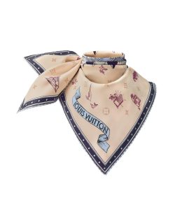 Donna Louis Vuitton Foulard In Seta E Bandeaux | Foulard Lv Map 70 Encre