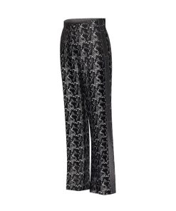 Donna Louis Vuitton Pantaloni | Pantaloni Svasati Con Motivo Astratto In Jacquard Noir