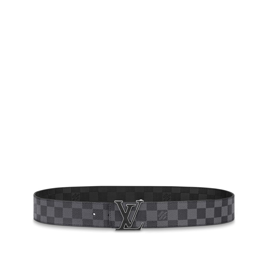 Uomo Louis Vuitton Cinture | Cintura Lv Initiales 40 Mm Reversibile Nero