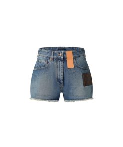 Donna Louis Vuitton Denim | Mini Shorts In Denim Con Orlo Sfrangiato