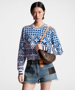 Donna Louis Vuitton Denim | Mini Shorts In Denim Con Orlo Sfrangiato