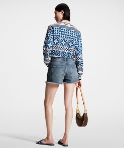 Donna Louis Vuitton Denim | Mini Shorts In Denim Con Orlo Sfrangiato