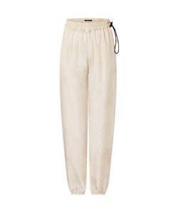 Donna Louis Vuitton Pantaloni | Pantaloni Da Jogging Con Coulisse E Motivo Monogram Cloud Bianco Gesso