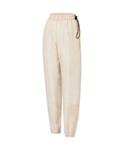 Donna Louis Vuitton Pantaloni | Pantaloni Da Jogging Con Coulisse E Motivo Monogram Cloud Bianco Gesso