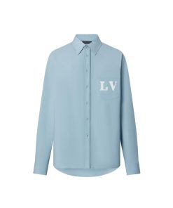 Uomo Louis Vuitton Camicie | Camicia Regular A Maniche Lunghe Con Iniziali Lv Grafiche