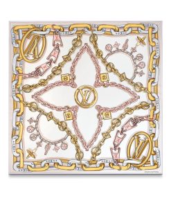 Donna Louis Vuitton Foulard In Seta E Bandeaux | Foulard Bejeweled 90