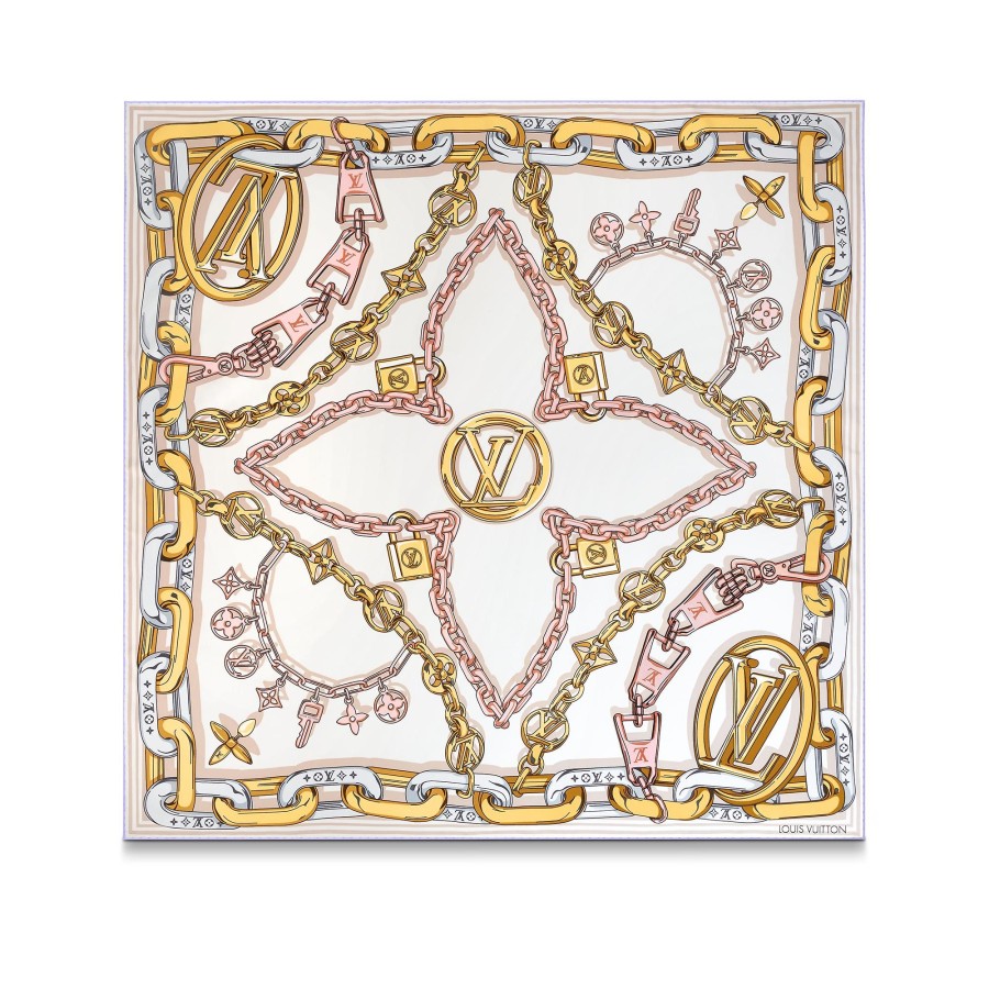 Donna Louis Vuitton Foulard In Seta E Bandeaux | Foulard Bejeweled 90