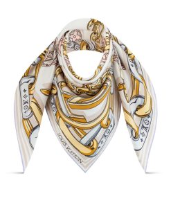 Donna Louis Vuitton Foulard In Seta E Bandeaux | Foulard Bejeweled 90