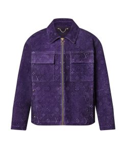 Uomo Louis Vuitton Capispalla E Cappotti | Giacca Stile Workwear In Pelle Scamosciata Con Motivo Monogram Impresso