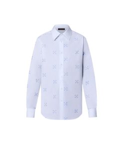 Uomo Louis Vuitton Camicie | Camicia Slim Fit In Cotone A Maniche Lunghe